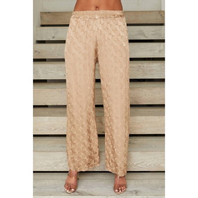 Women's Silky Viscose Lattice Palazzo Pant - Milio Milano