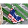 Alilang Patriotic American Flag Butterfly Dangle Earrings with Silver Hooks - 2 of 4