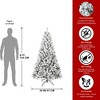 NAYSAYE 6ft Flocked Artificial Christmas Tree 678 Tips with Hinged Branches and Metal Stand for Holiday Decoration, Green and White, 38"*38"*72" - 3 of 4
