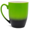 Elanze Designs Green Black Two Toned Ombre Matte 12 ounce Ceramic Stoneware Coffee Cup Mugs Set of 4 - 2 of 4