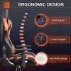 KERDOM Ergonomic Computer Gamer Chair 3D Armrests, Adjustable High Back with Lumbar Support, Black-Orange - 4 of 4