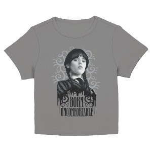 Juniors Wednesday Born Uncomfortable Portrait T Shirt - 1 of 2