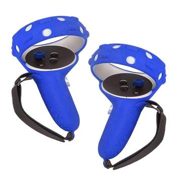 Insten Insten Controller Grips for Oculus Quest 2 Meta VR Headset, Silicone Cover with Straps & Joystick Cover (Blue, 1 Pair)