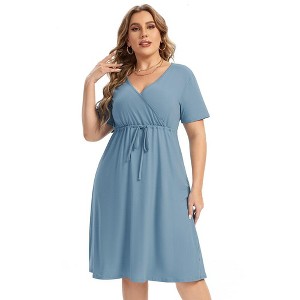 Women's Plus Size  A Line Flowy Party Midi Dresses - 1 of 4
