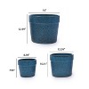 ORRD  3-Piece Antique Blue Ceramic Planter Set - Modern Flower Pots with Drainage Holes for Indoor Outdoor Garden - 2 of 4