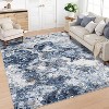 Acekool Washable Abstract Area Rug, Non-Slip Ultra Thin Low Pile Carpet for Living Room Bedroom Office, Lightweight Foldable, Easy Care - 2 of 4