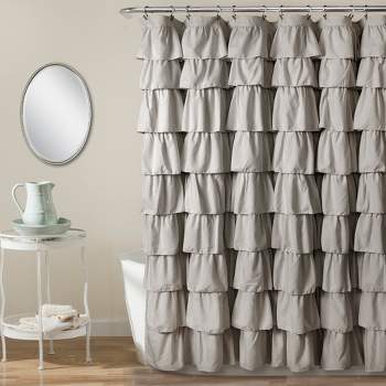 Ruffle Shower Curtain Light Gray - Lush Décor