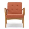 Modern Accent Chair with Tufted Back and Birch Wood Legs, Upholstered Sofa Chair for Living Room, Bedroom Arm Chair -Christopher Knight Home - 4 of 4