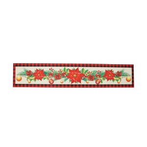 Unique Bargains Christmas Table Runner Polyester Red Green Yellow 71x14 Inch 1 Pc - 1 of 4