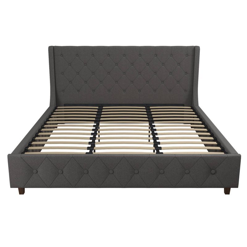 King Mercer Linen Upholstered Bed Light Gray - CosmoLiving by Cosmopolitan, 6 of 16