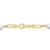 EVERLY JEWELRY |  18K Yellow Gold Plated Silver 7-7.5mm Cultured Freshwater Pearl Fancy Oval Link Bracelet w/ Lobster Clasp - 2 of 4
