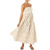 Womens Dress Summer Strappy Cami Backless Striped Maxi Flowy Sundress - 4 of 4