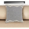 HomeRoots 16" X 24" Gray Chevron Cotton Lumbar Throw Pillow - 2 of 4