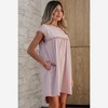 Amaryllis Women’s Ruffle Sleeve V Neck Mini Dress Tiered Hem Pink Green Leaf Print Relaxed Fit Lightweight - 2 of 4