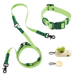 THE LICKER STORE Luna 8FT Adjustable 6-in-1 Waterproof Hands-Free Leash and Collar with LED Flashlight, Bag Dispenser, and Poop Bag Holder - 1 of 4