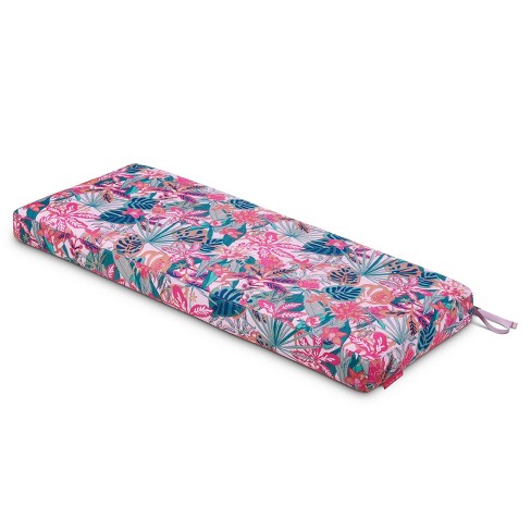 Vera Bradley 42 x18 Rainforest Canopy Outdoor Patio Bench Cushion Coral Water resistant Zippered Foam filled Target
