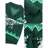 Clearlove Mens Ugly Christmas Sweaters Snowflakes Holiday Reindeer Printed Shawl Collar Knitted Long Sleeve Pullover Jumpers - 4 of 4