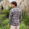 Campus Sutra Men Men's Icy Blue & Saltbox Beige Tartan Plaid Utility Shirt - 4 of 4