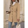 Garvee Women's Winter Classic Outwear Overcoat with Pockets Single Breasted Pea Coat
 Medium Khaki - 3 of 4
