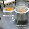 Kumasinova 2-in-1 Smokeless Fire Pit, BBQ Grill,19" Portable Wood Burning Firepit with Cooking Grate&Poker,Smoke Camping Bonfire Stove,Stainless Steel - 2 of 4