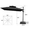 Pellebant 10.5FT Square Double Top Cantilever Umbrella Set Outdoor 360° Rotation 6 Heights Adjustable Offset Umbrella with Base - 2 of 4
