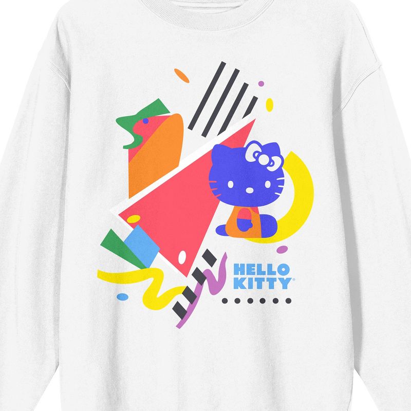 Hello Kitty 90s Theme Juniors White Long Sleeve Shirt, 2 of 4
