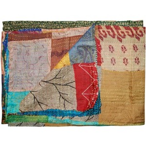 Taj Hotel Kantha Silk Blend Throw | 60"x90" | A - 1 of 4