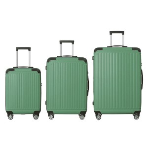 MAYEERTY 3-Piece ABS Luggage Set Suitcases with Multi-Position Handle, Silent Spinner Wheels, and TSA-Approved Lock-Durable, Green - 20", 24", and 28" - 1 of 4