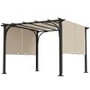 Outsunny 10' x 10' Outdoor Pergola Patio Gazebo Retractable Canopy Sun Shelter with Steel Frame - 4 of 4