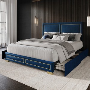 Home Design Jasper Upholstered Storage Platform Bed - 1 of 4