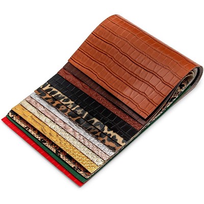 Bright Creations 15 Pack Faux Leather Sheets for Making Earrings, Bows, Jewelry (15 Patterns, 6.3 x 8.3 in)