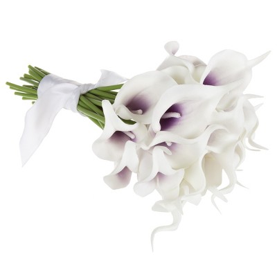 Nature Spring Faux Calla Lilies - 24, Purple White