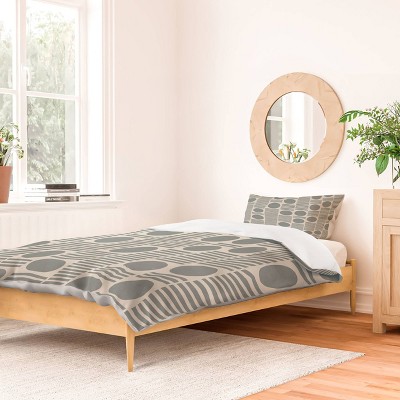 Deny Designs Alisa Galitsyna Simple Pattern Duvet Cover and Pillow Sham Set White