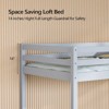 Karl Home Gray Wood Junior Loft Bed with Stairs Full Size for Adults, Kids and Young Teens - 4 of 4