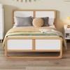 ALEXOUN Modern Style Solid Wood Platform Bed with Headboard and Slats Support for Kids,Teens,Adults,No Need Box Spring,Walnut and White - 2 of 4