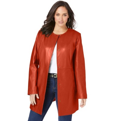 Jessica London Women's Plus Size Leather Blazer