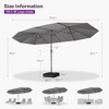 PURPLE LEAF 15ft Patio Market Umbrella and Base Double-Sided Rectangle Outdoor Table Sun Umbrellas with Crank - 2 of 4