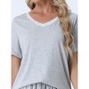 cheibear Women's Soft Shorts Sleeve Nightwear with Pockets Pajama Set 2 Pcs - 4 of 4