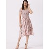 Allegra K Women's Off Shoulder Sleeveless Floral Smocked Summer Short Dress - 4 of 4