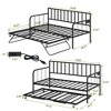 Kumasinova Twin Over Full Metal Bunk Bed with Trundle – Black Frame, No Box Spring Needed, Metal Bed Frame with Guardrails & 2 Ladders for Kids - 2 of 4