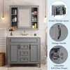 36'' Bathroom Vanity, Modern Bathroom Cabinet With Top Sink, 2 Soft Closing Doors And 2 Drawers Mirror Cabinet, Single Sink Bathroom Vanity Cabinet - 3 of 4