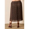 Women's Floral Print Pleated Skirt -PLUS - Polagram - 3 of 3