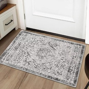 Vintage Medallion Area Rug Indoor Non-Shedding Stain Resistant Rugs Carpet Floral Rugs for Living Room Bedroom, 2' x 3' Gray - 1 of 4