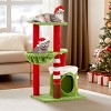 SEVOBAL Christmas Themed with Scratching Post Cat Condo Hammock Massage Brush Multi-Level Activity Center for Indoor, Multicolored, 51"*44"*15" - 2 of 4