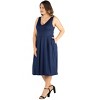 Plus Size Sleeveless Midi Fit and Flare Pocket Dress - 24seven Comfort Apparel™ - 2 of 4