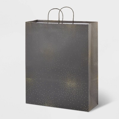 Extra Large Scattered Foil Star Dotted Gift Bag Gray - Spritz&#8482;