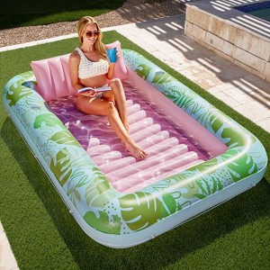 Joyfy Adults Float Pool Inflatable Pool Tanning Floatie Bed with Pillow Pool Floats Lounger Float Tanning Pool Large for Adult - 1 of 4
