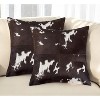 HomeRoots Set of Two 18" Chocolate and White Cowhide Cowhide Throw Pillows - 2 of 4
