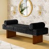 Upholstered Entryway Bench with Cushion, Accent Seating for Bedroom, Modern End of Bed  Bench with Bolster Pillows-Tanpinhause - 2 of 4