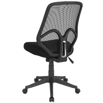 Ergonomic High-Back Armless Black Mesh Swivel Office Chair